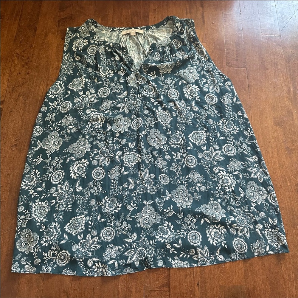 Loft Floral Sleeveless Blouse 2XL